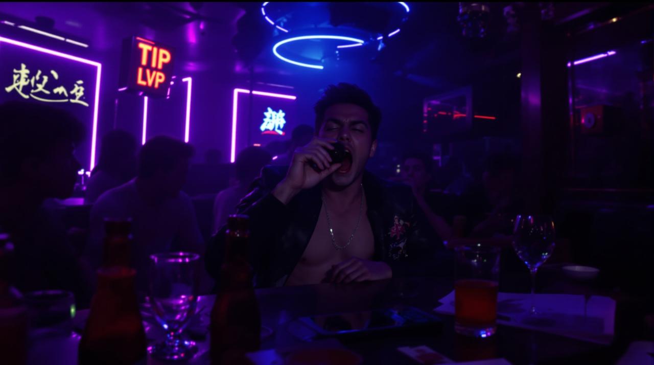某明星夜店狂欢醉酒失态，全程被偷拍